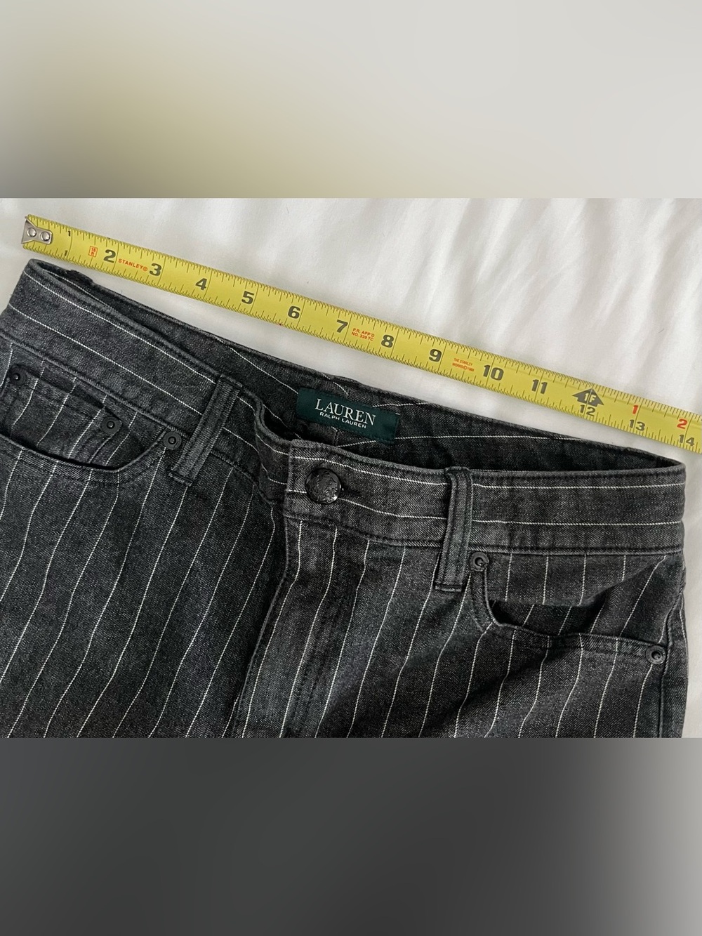 Lauren Ralph Lauren Black Pinstripe Jeans - Picture 7 of 11